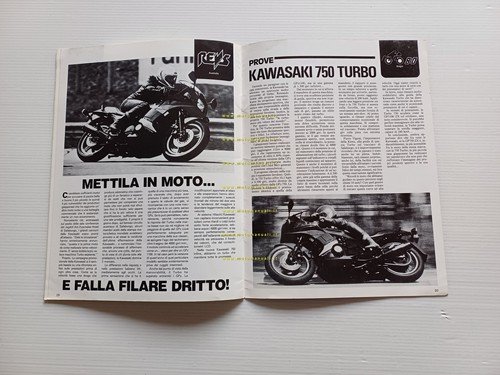 Kawasaki 750 Turbo 1984 Presentazione Rassegna Stampa Prove depliant originale
