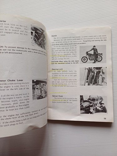 Kawasaki 900 Z1-A 1973 manuale uso manutenzione libretto originale inglese