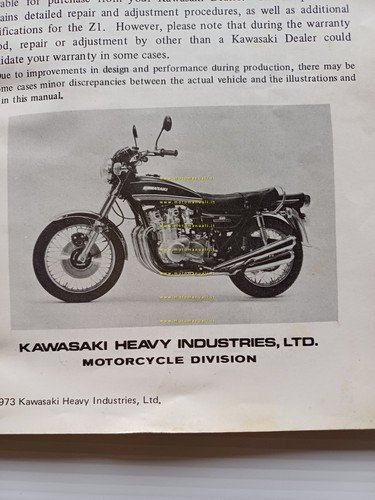 Kawasaki 900 Z1-A 1973 manuale uso manutenzione libretto originale inglese
