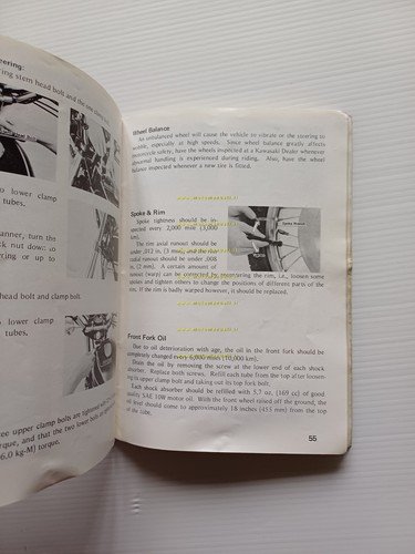 Kawasaki 900 Z1-A 1973 manuale uso manutenzione libretto originale inglese