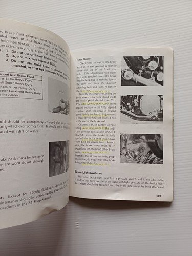 Kawasaki 900 Z1-A 1973 manuale uso manutenzione libretto originale inglese