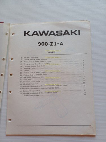 Kawasaki 900 Z1-A 1973 varianti catalogo ricambi per Europa originale