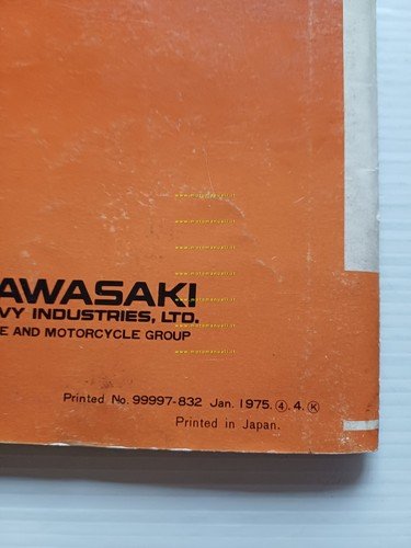 Kawasaki 900 Z1-B 1975 manuale uso manutenzione libretto originale inglese