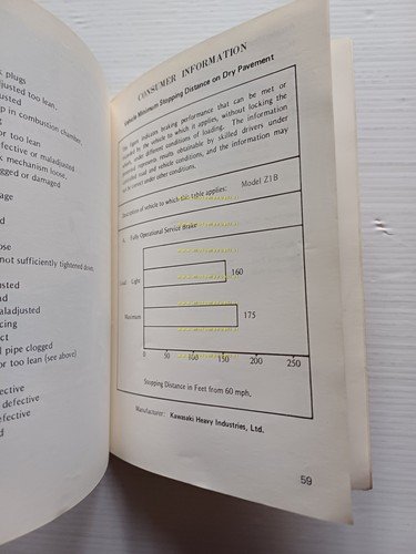 Kawasaki 900 Z1-B 1975 manuale uso manutenzione libretto originale inglese