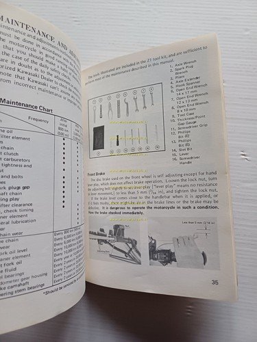 Kawasaki 900 Z1-B 1975 manuale uso manutenzione libretto originale inglese