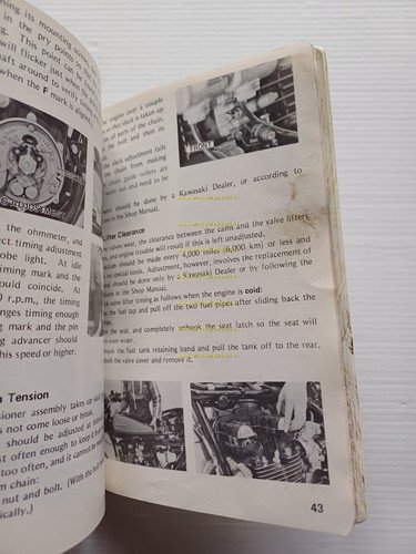 Kawasaki 900 Z1 Testanera 1972 manuale uso manutenzione INGLESE originale
