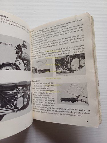 Kawasaki 900 Z1 Testanera 1972 manuale uso manutenzione INGLESE originale
