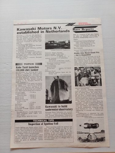 Kawasaki Cycle World Tokyo Motor Show - rivista aziendale originale …