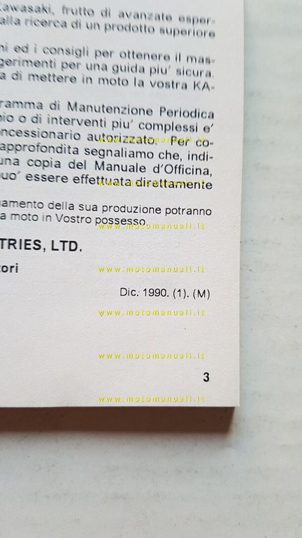 Kawasaki EL 250 1990 manuale uso manutenzione libretto originale ITALIANO
