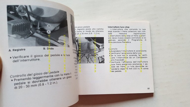Kawasaki EL 250 1990 manuale uso manutenzione libretto originale ITALIANO
