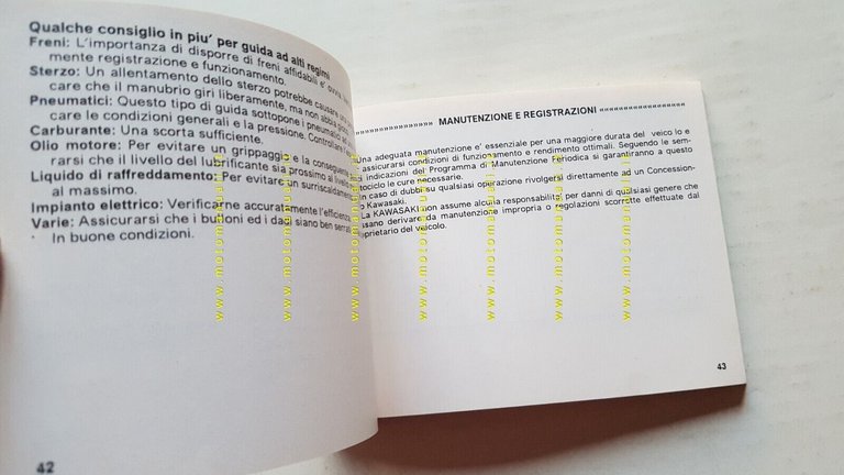 Kawasaki EL 250 1990 manuale uso manutenzione libretto originale ITALIANO