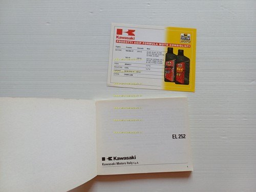 Kawasaki EL 252 1998 manuale uso manutenzione libretto istruz originale …