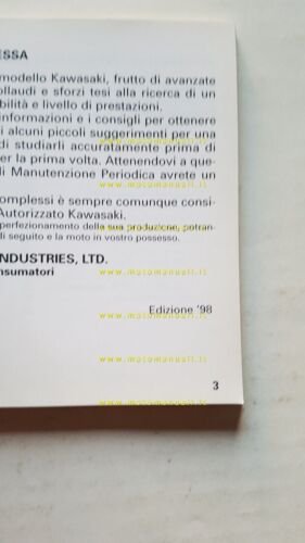 Kawasaki EL 252 1998 manuale uso manutenzione libretto originale ITALIANO