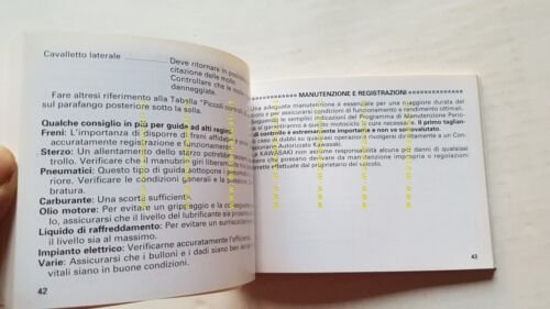 Kawasaki EL 252 1998 manuale uso manutenzione libretto originale ITALIANO