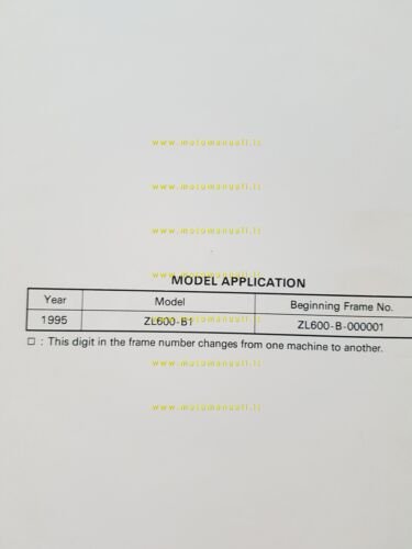 Kawasaki Eliminator 600 1995 manuale officina originale inglese