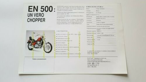 Kawasaki EN 500 1988 depliant ITALIANO moto originale brochure