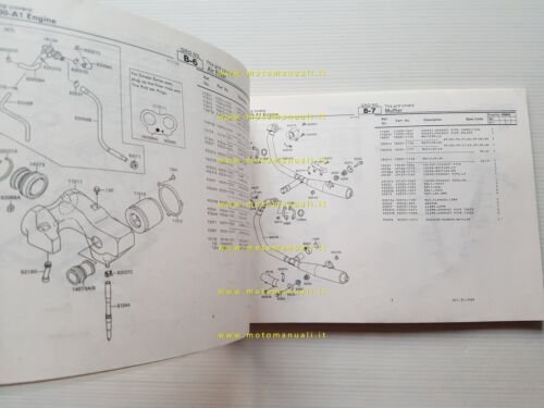 Kawasaki EN 500 1990 catalogo ricambi copia da microfiche originale