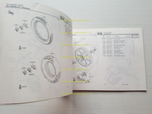 Kawasaki EN 500 1990 catalogo ricambi copia da microfiche originale