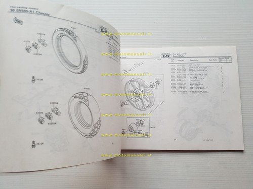 Kawasaki EN 500 1990 catalogo ricambi copia da microfiche originale