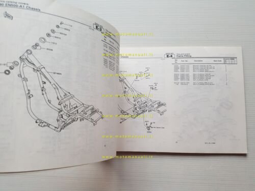 Kawasaki EN 500 1990 catalogo ricambi copia da microfiche originale