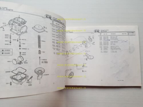 Kawasaki EN 500 1990 catalogo ricambi copia da microfiche originale
