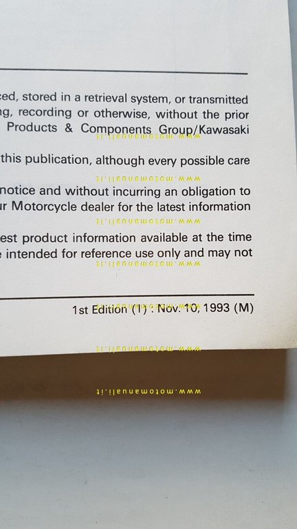 Kawasaki EN 500 1994 AGGIORNAMENTO manuale officina INGLESE workshop manual