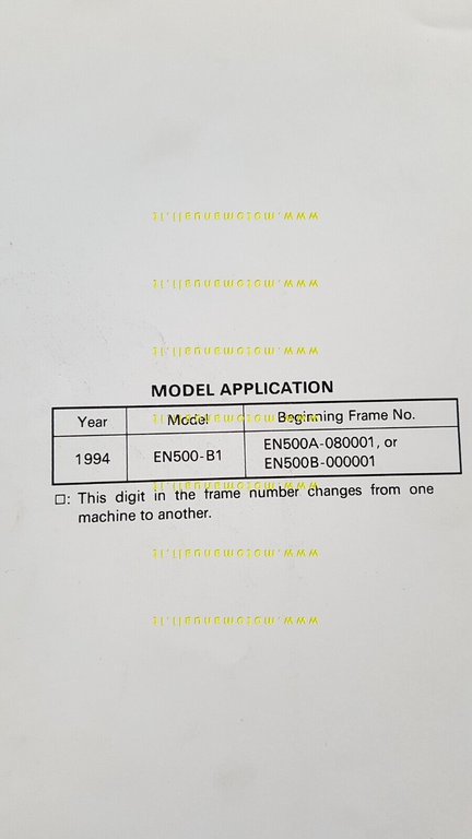 Kawasaki EN 500 1994 AGGIORNAMENTO manuale officina INGLESE workshop manual