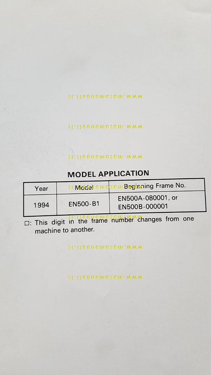 Kawasaki EN 500 1994 AGGIORNAMENTO manuale officina INGLESE workshop manual