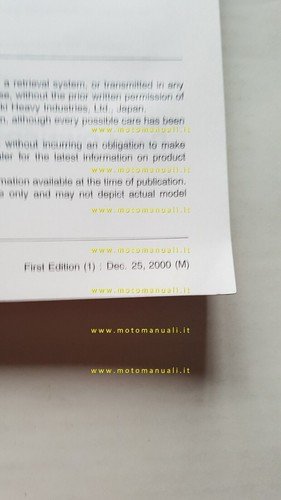 Kawasaki ER-5 2000 manuale officina INGLESE originale