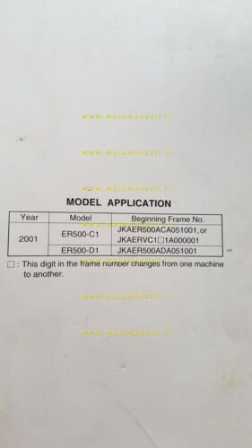 Kawasaki ER-5 2000 manuale officina INGLESE originale