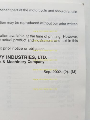 KAWASAKI ER-5 2002-2003 manuale uso manutenzione INGLESE originale