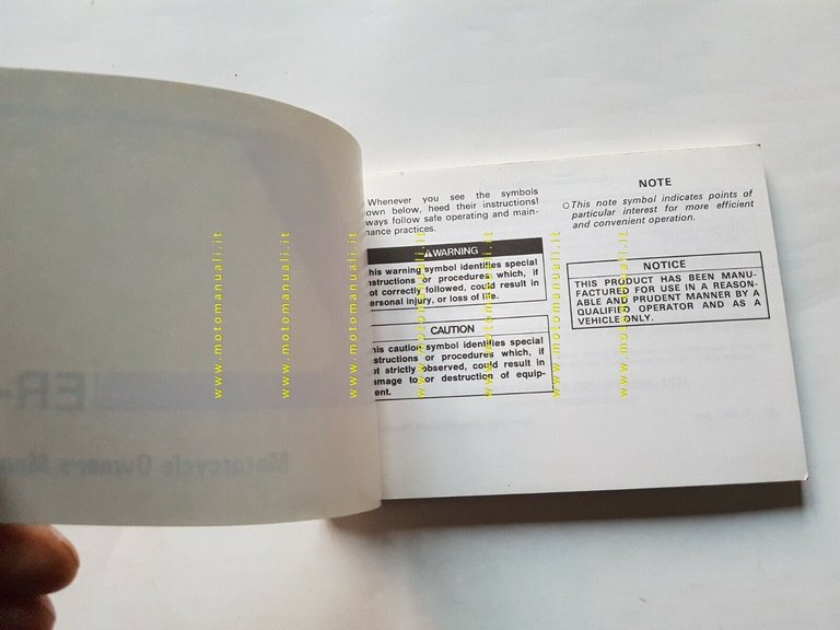 Kawasaki ER-5 500 1997 manuale uso INGLESE originale ENGLISH owner's …