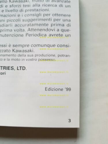 Kawasaki ER-5 500 1999 manuale uso manutenzione originale italiano