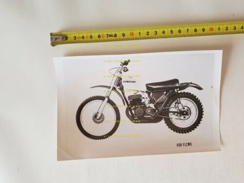 Kawasaki F12 MX 450 Cross 1973 foto cartella stampa originale …