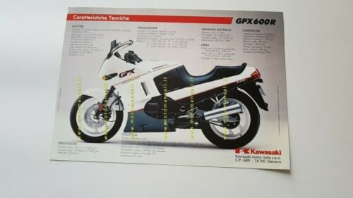 Kawasaki GPX 600 R 1988 depliant ITALIANO moto originale brochure