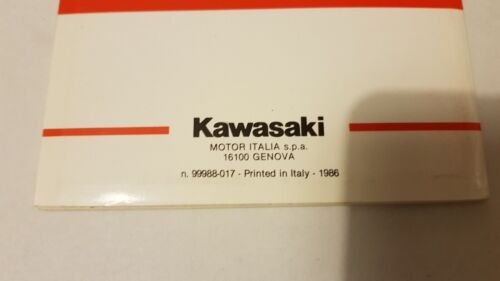 KAWASAKI GPX 750 R 1986 manuale uso originale moto italiano …