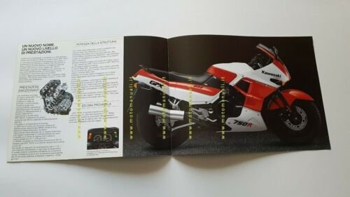 Kawasaki GPX 750 R 1988 depliant testo INGLESE moto originale