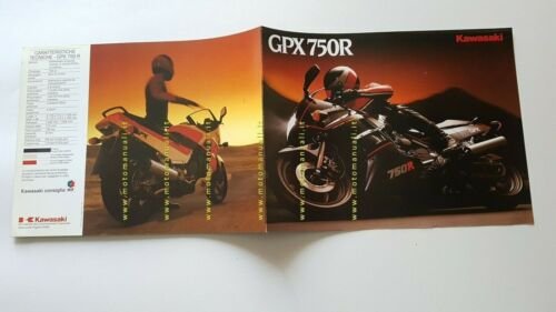 Kawasaki GPX 750 R 1988 depliant testo INGLESE moto originale