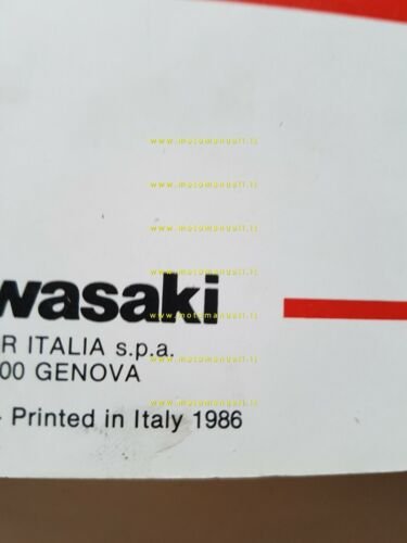 Kawasaki GPZ 1000 RX 1986 manuale uso ITALIANO libretto manutenzione …