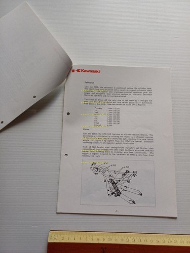 Kawasaki GPZ 250 R 1986 presentazione cartella stampa originale