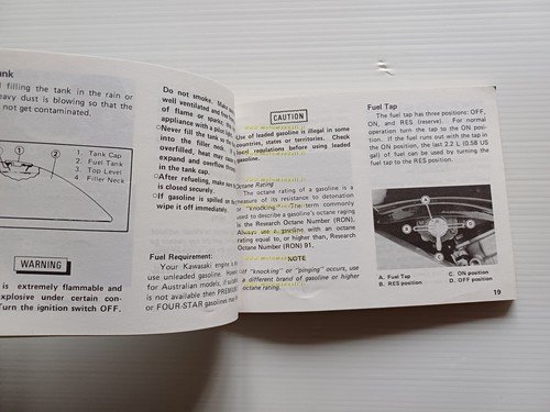 Kawasaki GPZ 500-400 S 1989 manuale uso manutenzione libretto originale