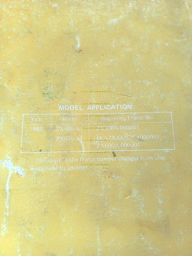 Kawasaki GPZ 500 R GPZ 600 R 1985 manuale officina …