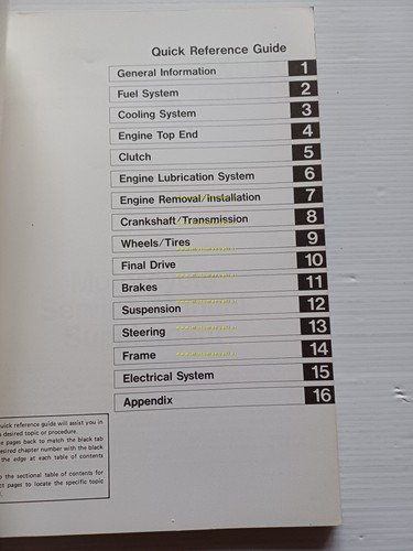 Kawasaki GPZ 500 S - EX 500 1987 SUPPLEMENTO manuale …