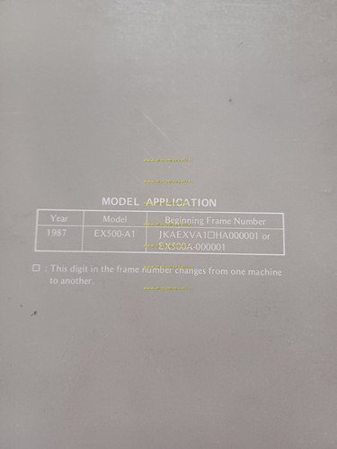 Kawasaki GPZ 500 S - EX 500 1987 SUPPLEMENTO manuale …