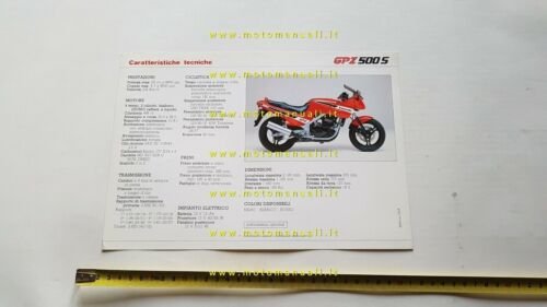 Kawasaki GPZ 500 S 1987 depliant originale ITALIANO moto brochure