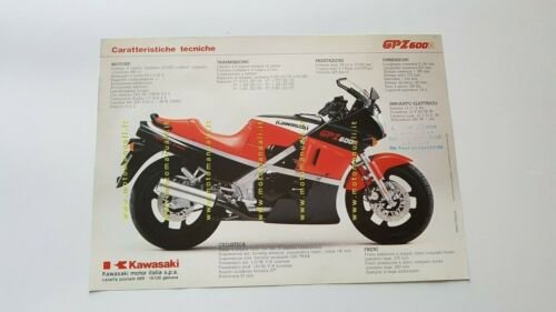 Kawasaki GPz 600 R 1985 depliant ITALIANO moto originale brochure