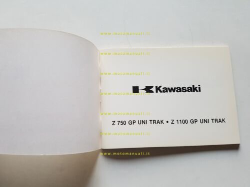 Kawasaki GPZ 750 TURBO-750-1100 UNI TRAK 1983 manuale uso ITALIANO …