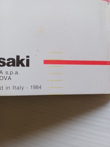 Kawasaki GPZ 900 R 1984 manuale uso manutenzione originale italiano