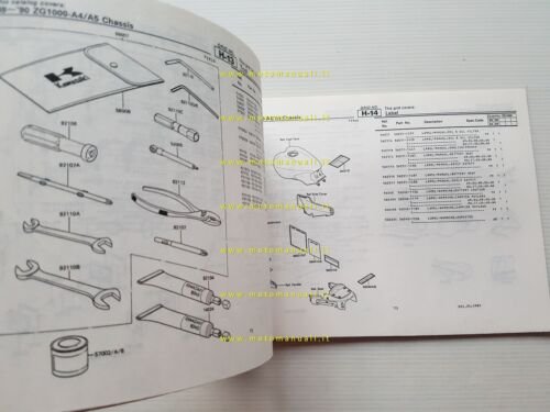 Kawasaki GTR 1000 1989-90 catalogo ricambi copia da microfiche originale