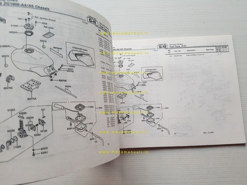 Kawasaki GTR 1000 1989-90 catalogo ricambi copia da microfiche originale